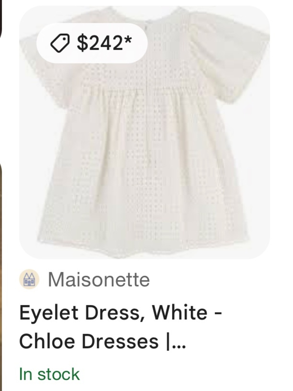 CHLOE Eyelet Dress, White
